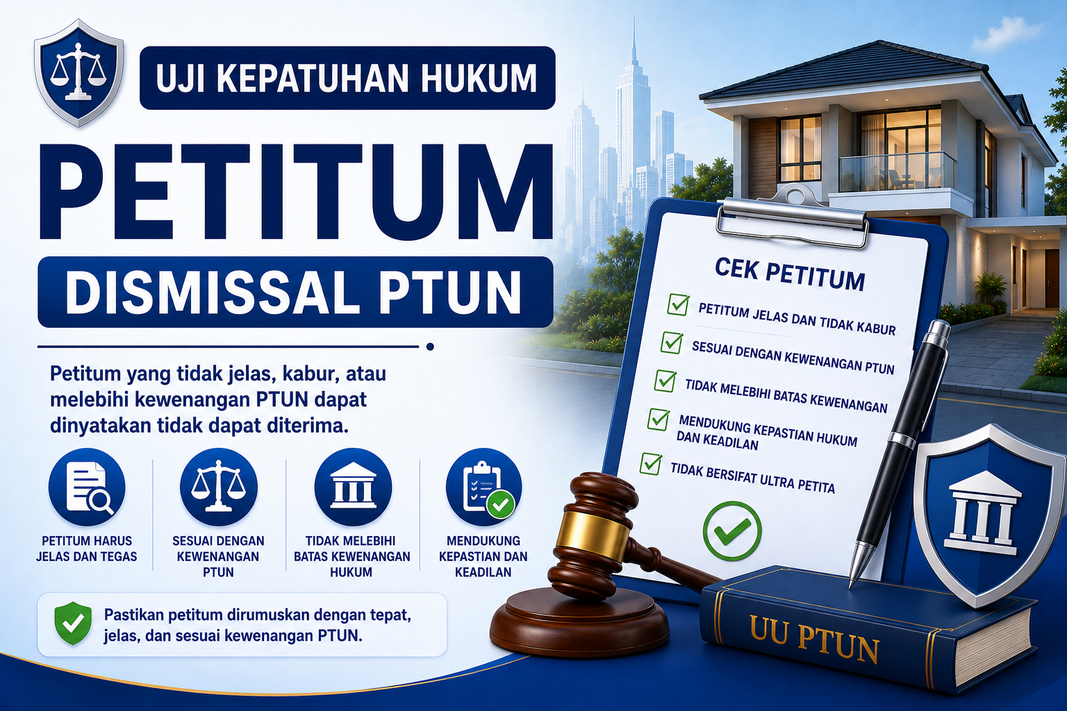 Gambar unggulan Uji Kepatuhan Hukum Petitum Dismissal PTUN