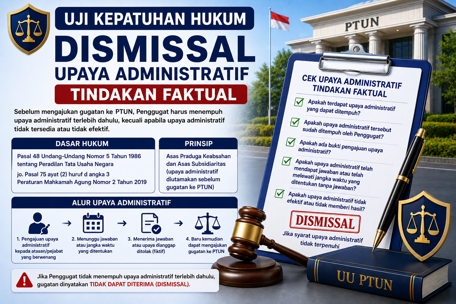 Gambar unggulan Uji Kepatuhan Hukum Dismissal Upaya Administratif Tindakan Faktual