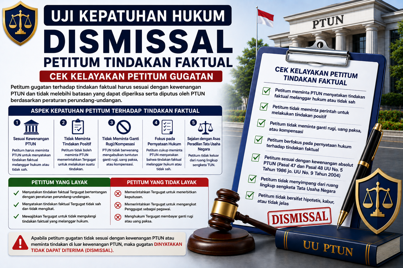 Gambar unggulan Uji Kepatuhan Hukum Dismissal Petitum Tindakan Faktual