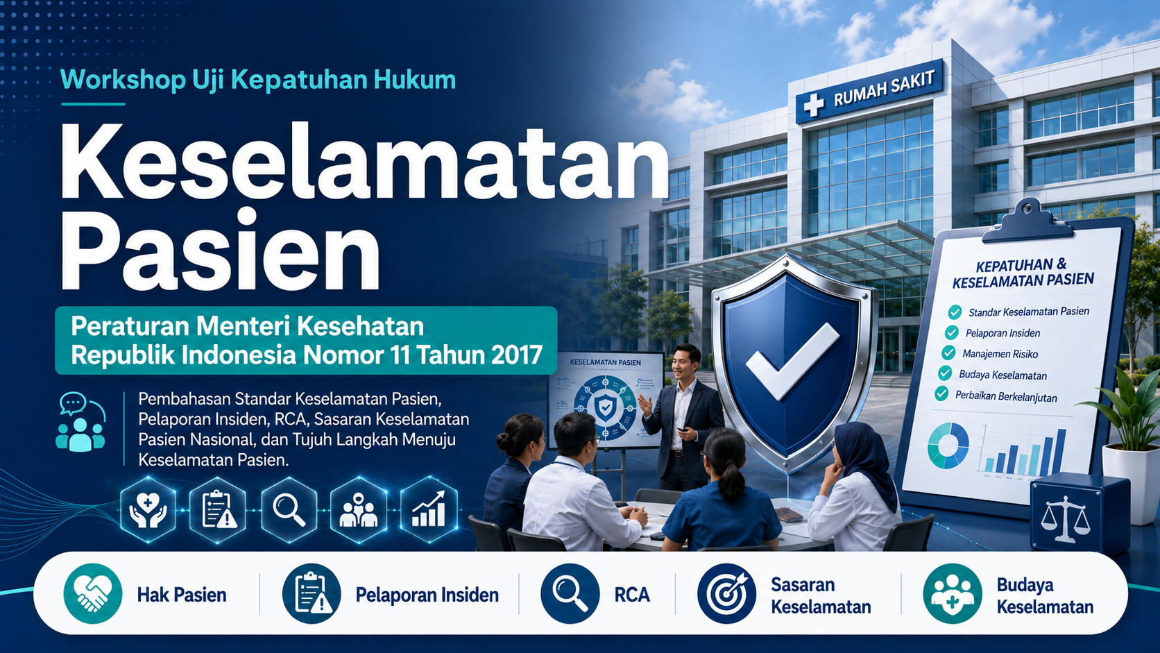 Workshop Uji Kepatuhan Hukum Permenkes Nomor 11 Tahun  2017 Tentang Keselamatan Pasien